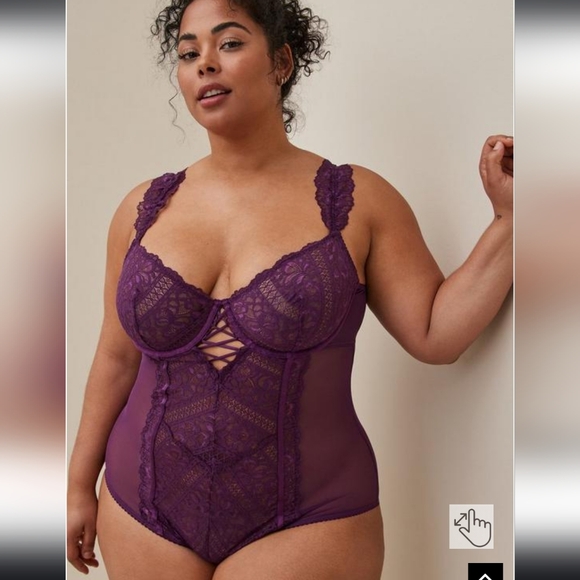 torrid Other - New! 4x [Torrid] Lace & Mesh Purple Bodysuit -New no tags